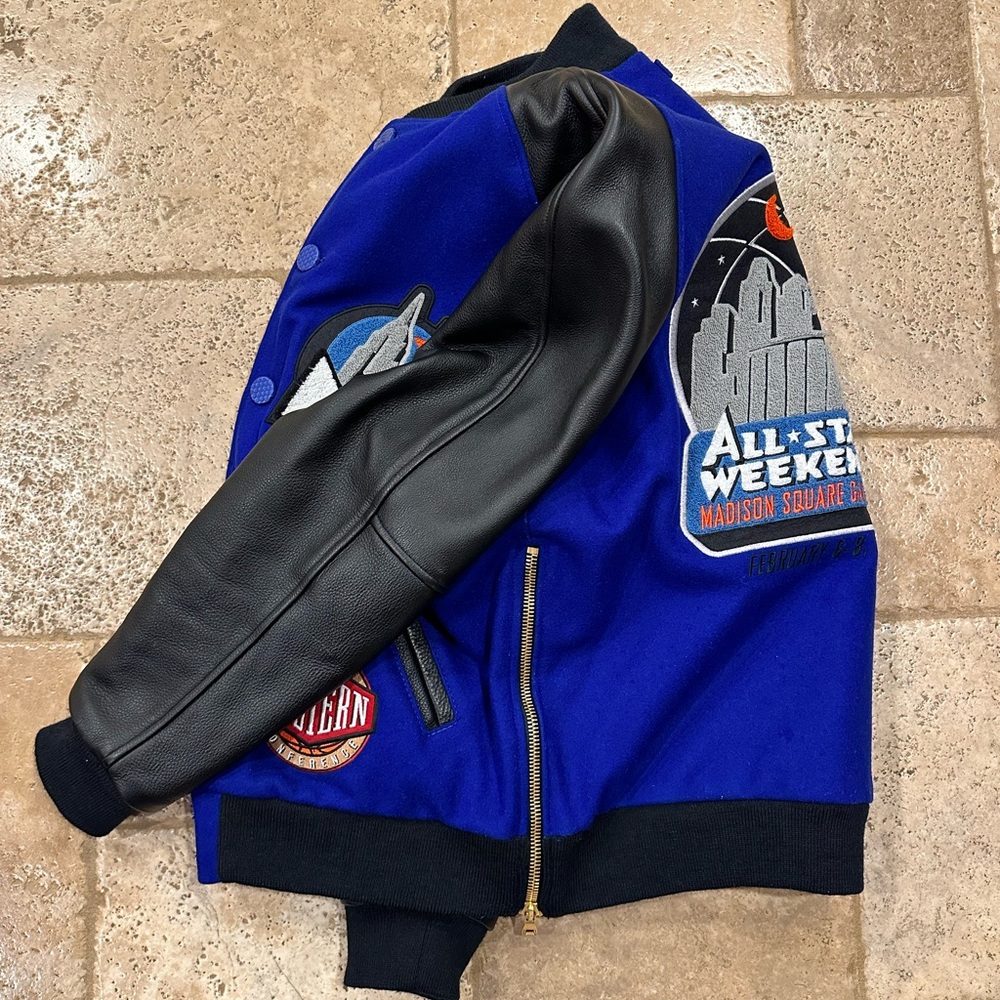 Just Don x Mitchell & Ness 1998 NBA All Star Blue / Black Varsity Jacket - Picture 11 of 16
